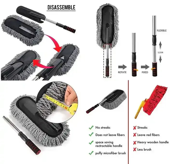 Extendable Microfiber Car Duster| Scratch-Free Cleaning